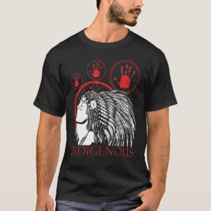 Camiseta Indígenas Americano Nativo de Sangue Indiano de Mã