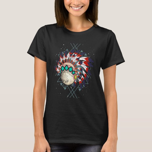 Camiseta Indígenas Headdress Indian Tribe Native (Frente)