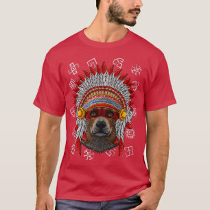 Camiseta Indigenous Corgi Native American Indian Dog Headdr