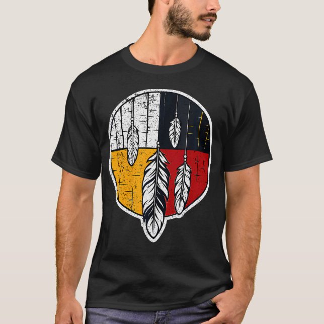 Camiseta Indigenous Native American Medicine Wheel Spirit S (Frente)