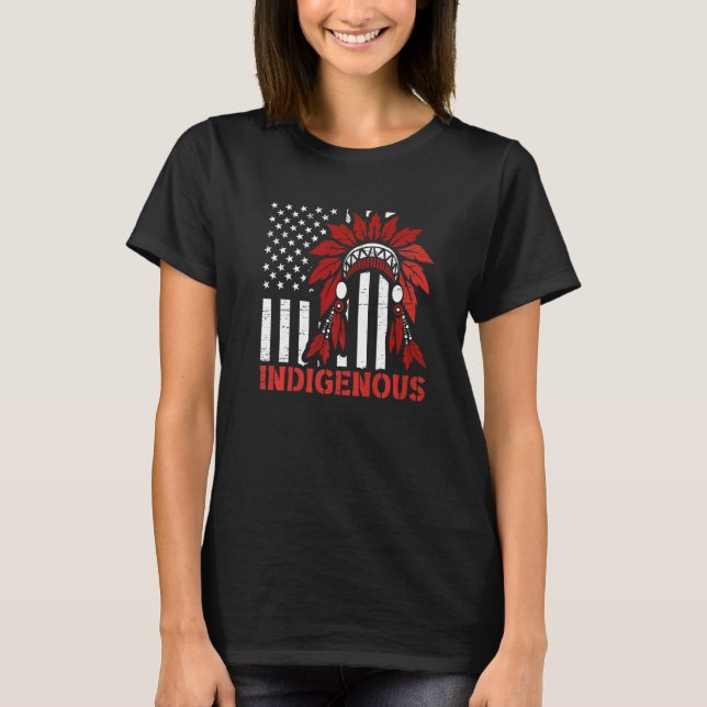 Camiseta Indigenous Peoples Day USA Flag (Frente)