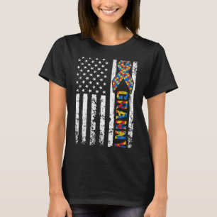 Camiseta Indignação da bandeira dos Estados Unidos Autismo