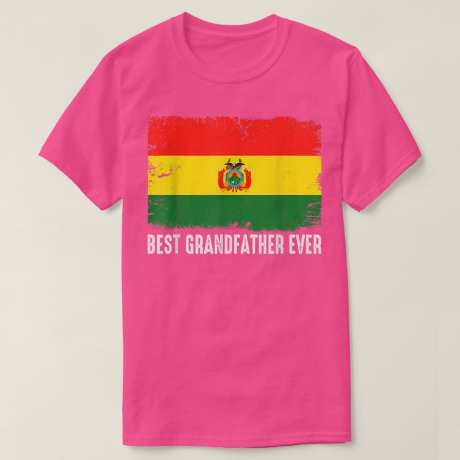 Camiseta Indignado Bandeira Bolívia Melhor Avô De Todos Os  (Frente do Design)