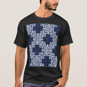 Camiseta Indígo torcido com verificação de fundo texturizad