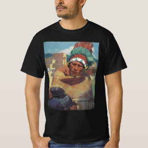 Camiseta Índio de Taos Segurando uma Jarra de Água por Blum