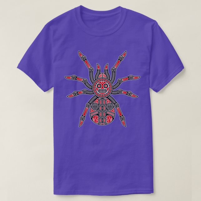 Camiseta Índio Índio Americano de Aranha Haida (Frente do Design)