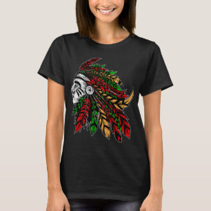 Camiseta Índio norte-americano com adorno de penas na cabeç