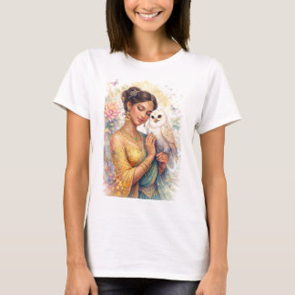Camiseta Indischer Frühling - Porträt Mystische Eule