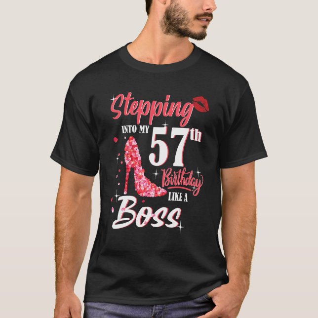 Camiseta Indo Ao Meu 57º Aniversário Como Um Chefe 57 Anos (Frente)