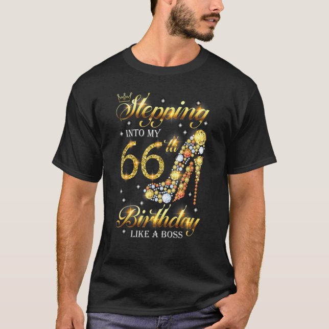 Camiseta Indo Ao Meu 66º Aniversário Como Um Chefe Bday W (Frente)