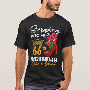 Camiseta Indo Ao Meu 66º aniversário Como Uma Rainha Por 66