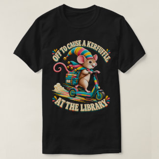 Camiseta Indo Causar uma Confusão Biblioteca Gambá Scooter
