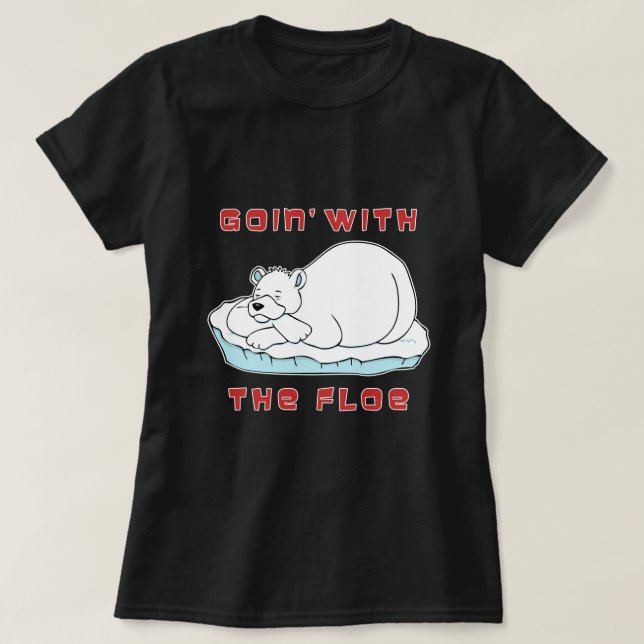 Camiseta Indo com a Deriva da Banquisa Urso Polar (Frente do Design)
