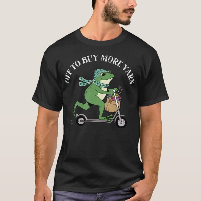 Camiseta Indo Comprar Mais Fios de Lã Scooter de Rã para Tr (Frente)