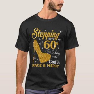 Camiseta Indo para o meu 60º aniversário com graças de Deus