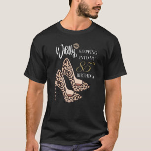 Camiseta Indo Para O Meu 85º Aniversário, Leopard Print Che