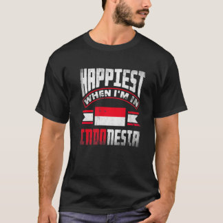 Camiseta Indonésia Bandeira da Indonésia Mais Feliz Quando