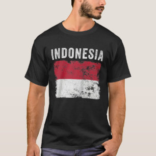 Camiseta Indonésia Bandeira Homens com Dificuldade Mulheres