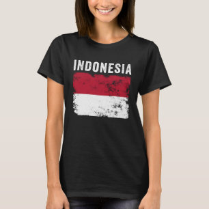 Camiseta Indonésia Bandeira Homens em desnutrição Mulheres