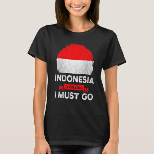 Camiseta Indonésia Está Chamando Eu Devo Ir Patrimônio Indo
