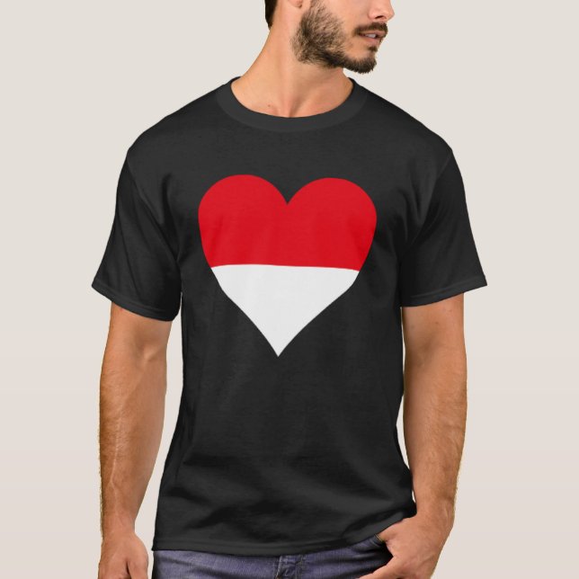 Camiseta Indonésia Flag Heart Indonesia Oferta Amor Indonés (Frente)