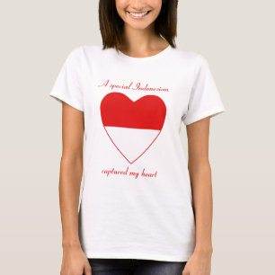 Camiseta Indonésia Flag Sweetheart T Shirt