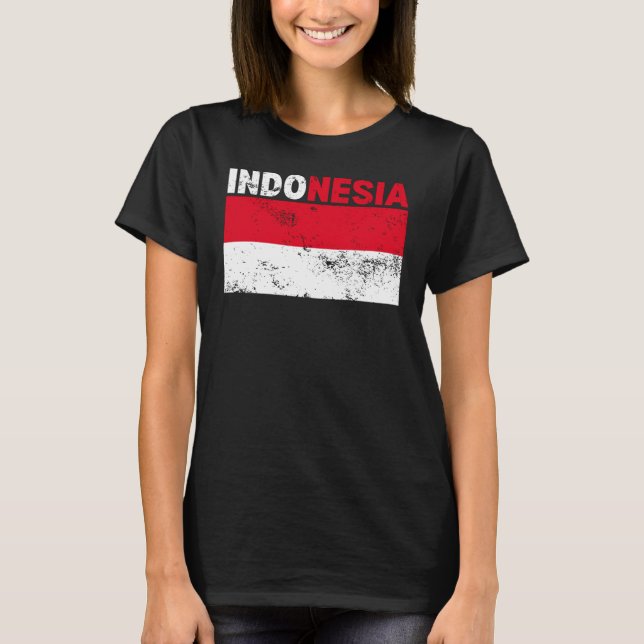 Camiseta Indonésia Flag Vintage (Frente)