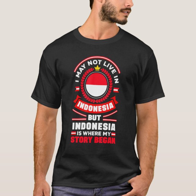 Camiseta Indonésia Indonésia, Indonésia, Sinalizador Cote_1 (Frente)