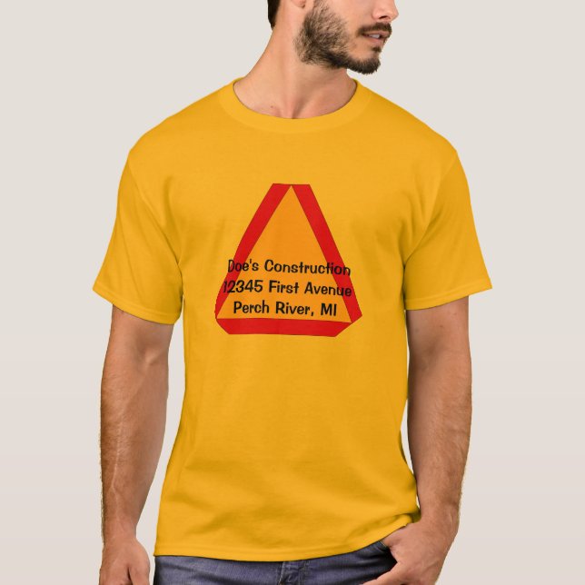 Camiseta Indústria da construção lenta da fazenda do sinal (Frente)