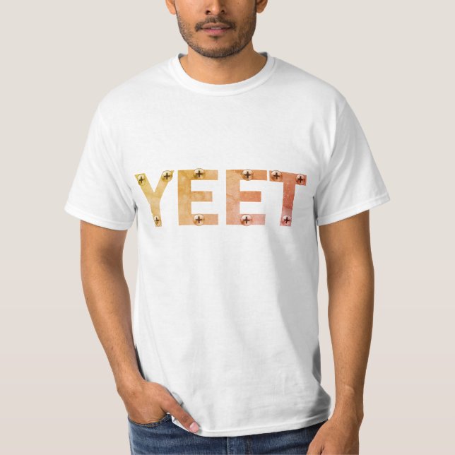Camiseta Industrial Grey YEET Typography (Frente)