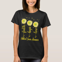 Camiseta infância fé cancer esperança amor flor margarida