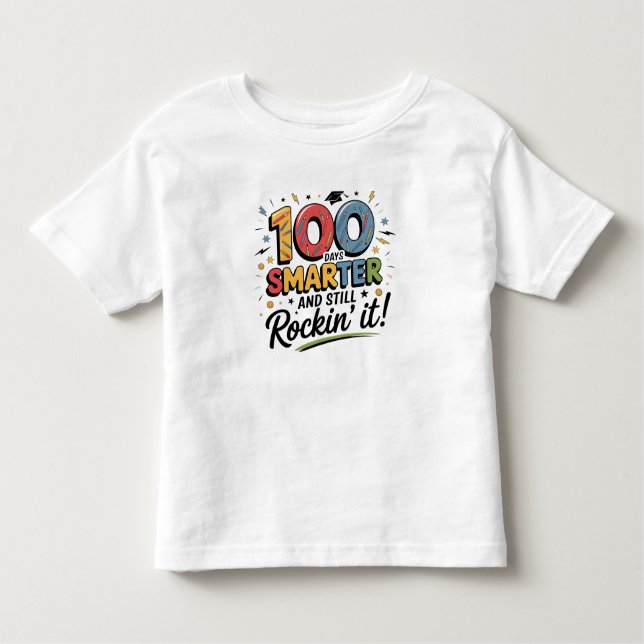 Camiseta Infantil 100 Days Smarter and Still Rockin’ It (Frente)