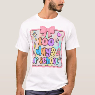 Camiseta Infantil 100 Dias de Escola Fofa Estilo C