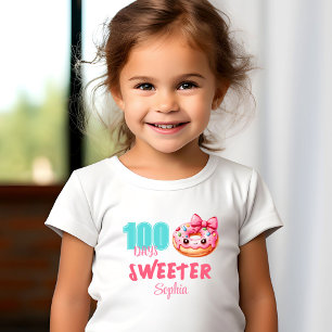 Camiseta Infantil 100 Dias De Nome Da Garota De Rosquinha Docinho