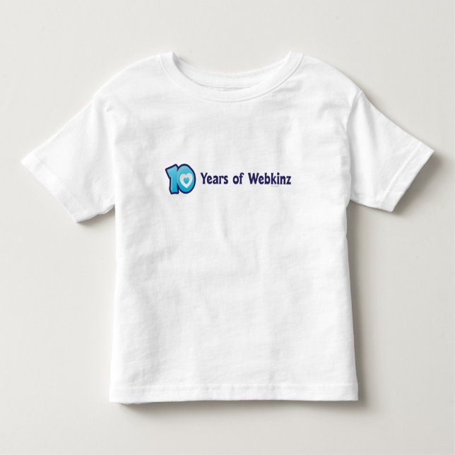 Camiseta Infantil 10 anos de logotipo de Webkinz (Frente)