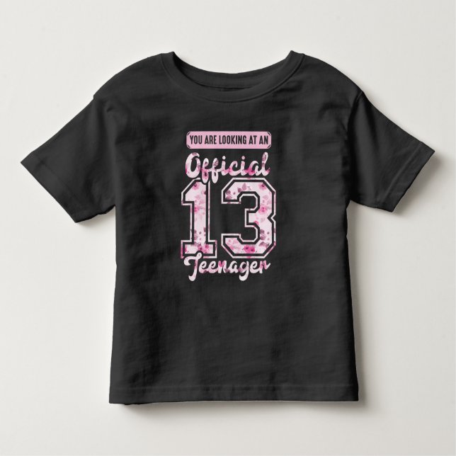 Camiseta Infantil 13 de aniversário oficial de 13 anos de adolescent (Frente)