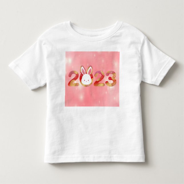 Camiseta Infantil 2023, Ano Novo Chinês, Coelho (Frente)