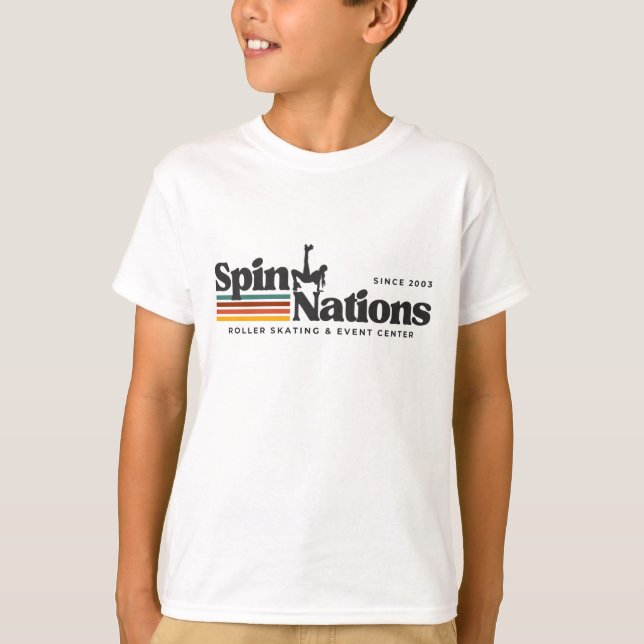 Camiseta infantil 2025 Retro SpinNations Logo (Frente)
