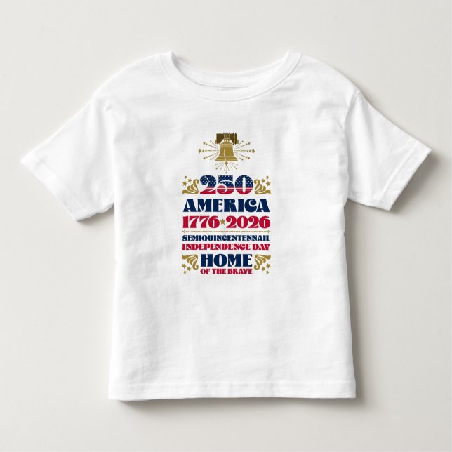Camiseta Infantil 250º Aniversário da América 1776 - Camisa-T 2026 (Frente)