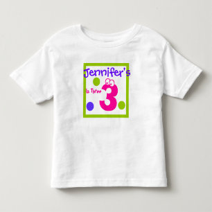 Camiseta Infantil 3º aniversário de 3 anos da criança,