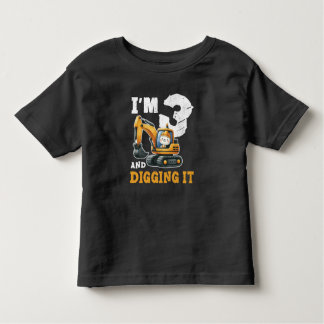 Camiseta Infantil 3 anos de aniversário de 3 anos de Construção Garo