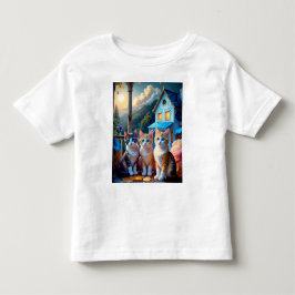 Camiseta Infantil 3 Gatinhos Adoráveis Projetados por Artista