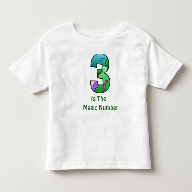 Camiseta Infantil 3 são o t-shirt das crianças do número mágico (Frente)