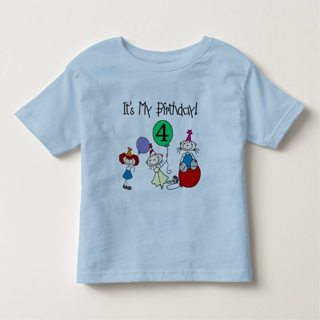 Camiseta Infantil 4ª Festa de Crianças Festas de Aniversário e Prese (Frente)