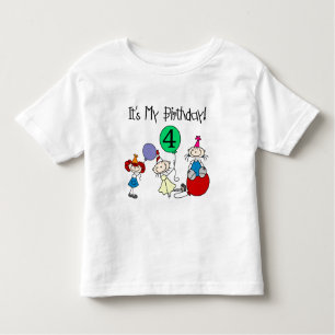 Camiseta Infantil 4ª Festa de Crianças Festas de Aniversário e Prese