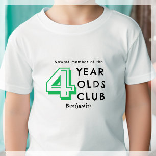 Camiseta Infantil 4º aniversário Criança Personalizada De Quatro A