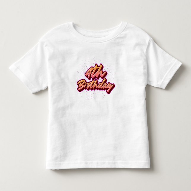 Camiseta Infantil 4º Aniversário de criança de aniversário (Frente)