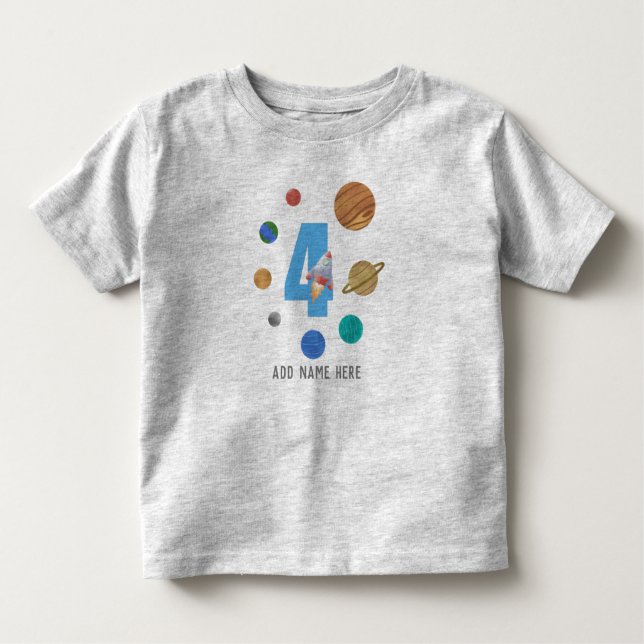 Camiseta Infantil 4º Aniversário do Sistema Solar (Frente)