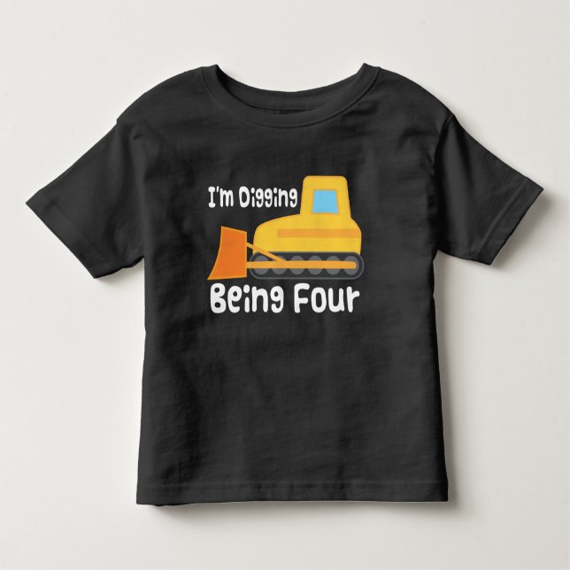 Camiseta Infantil 4.º Aniversário do Batalhão de Construção Toddler (Frente)