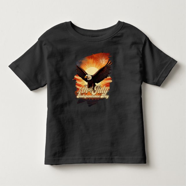 Camiseta Infantil 4 de julho - 🦅 de tributo à águia majestosa e aos (Frente)